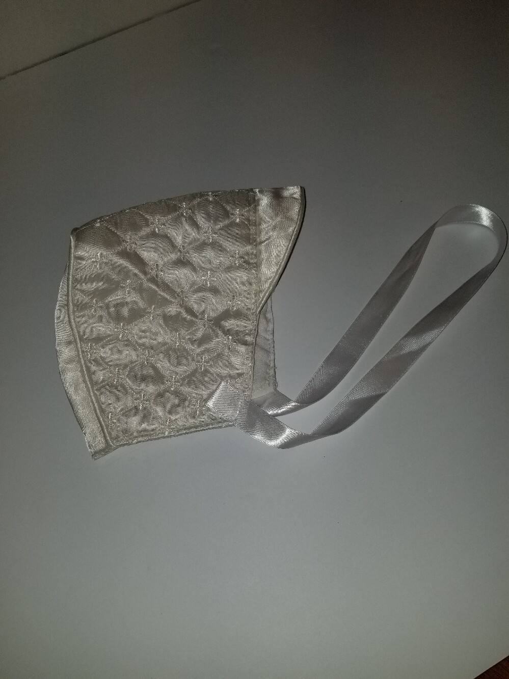 Vintage Quilted Baby Bonnet with Chin Ties